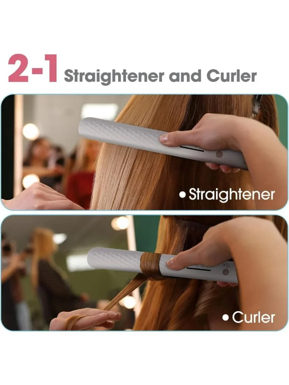 Professional Flat Iron Hair Straightener for Women, 110-240V, Sleek & Smooth